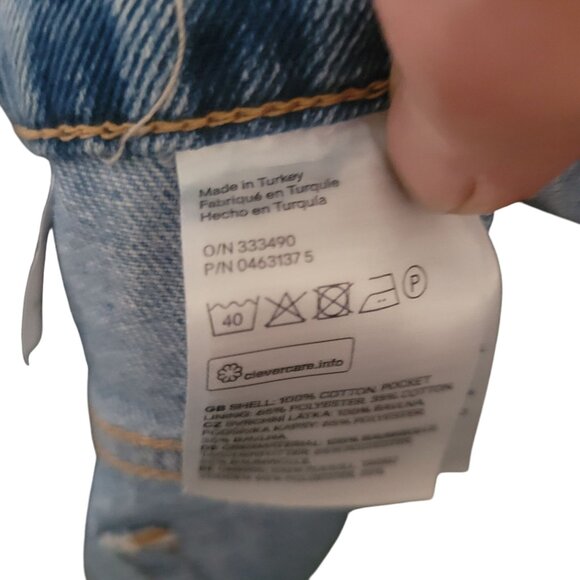 H&M Divided Distressed Light Blue Denim Mini Skirt With Raw Hem & Front Slit - S - Picture 6 of 6